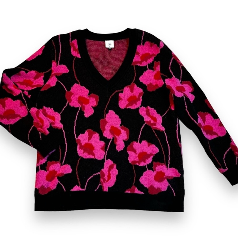 Cabi pink flowered sweater